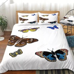 Butterfly White Bed Sheets Duvet Cover Bedding Sets