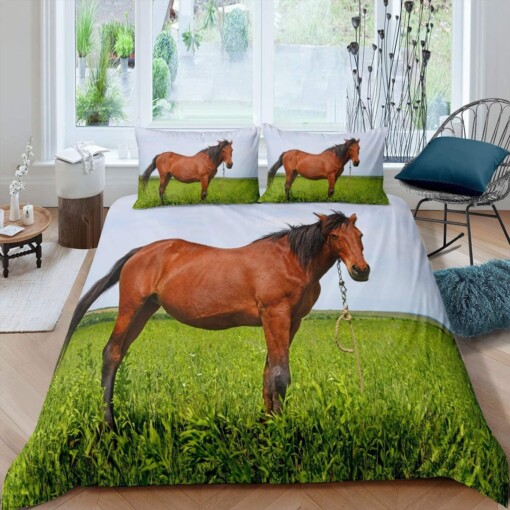 Brown Horse Bedding Set Bed Sheet Spread Comforter Duvet Cover Bedding Sets