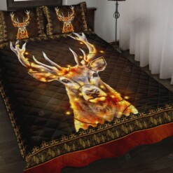 Deer Art Deco Light Quilt Bedding Set
