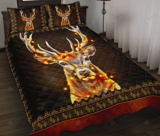 Deer Art Deco Light Quilt Bedding Set