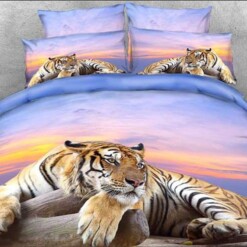 Tiger Cotton Bed Sheets Spread Comforter Duvet Cover Bedding Sets