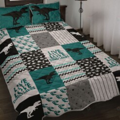 Live Love Dinosaur Quilt Bedding Set