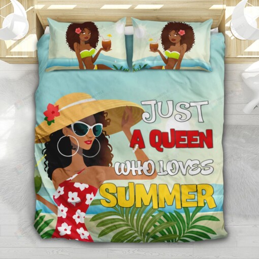 Black Queen Just A Queen Who Loves Summer Bedding Set Bed Sheets Spread Comforter Duvet Cover Bedding Sets