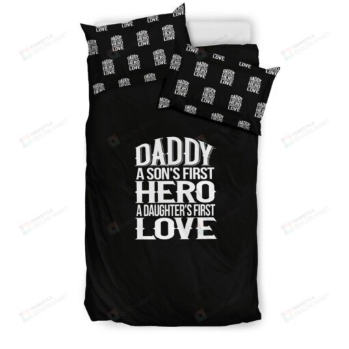 Daddy Hero Love Bedding Set Best Gift For Dad From Daughter Son Bed Sheets Spread Comforter Duvet Cover Bedding Sets