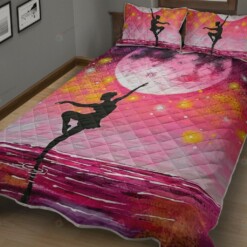 Ballet Dance Under Moon Of Love Quilt Bedding Set