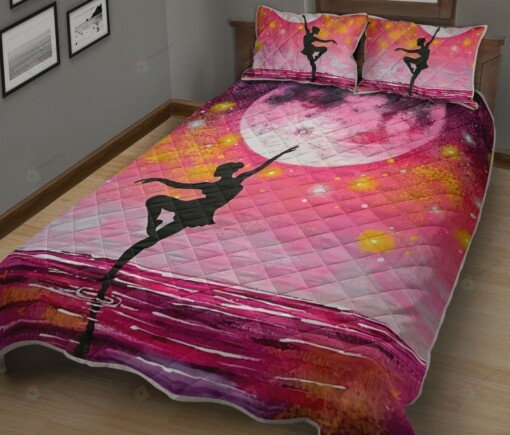 Ballet Dance Under Moon Of Love Quilt Bedding Set