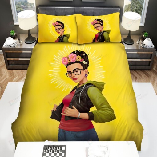 Frida Yellow Bed Sheets Spread Comforter Duvet Cover Bedding Sets