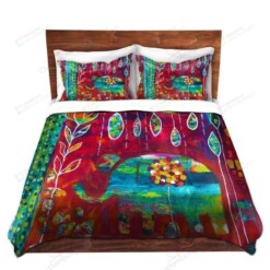 Elephants Eden Bed Sheets Spread Duvet Cover Bedding Set