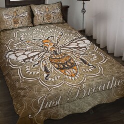 Bee Just Breathe Mandala Quilt Bedding Set