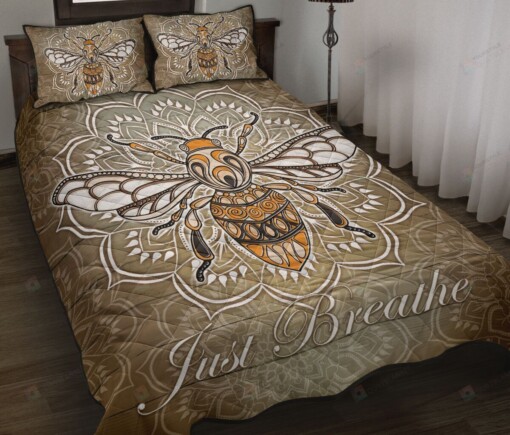 Bee Just Breathe Mandala Quilt Bedding Set