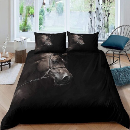 Horse Black Bedding Set Bed Sheet Spread Comforter Duvet Cover Bedding Sets