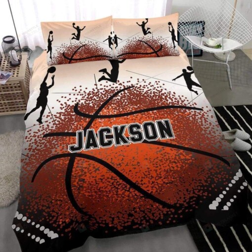 Basketball Personalized Custom Name Bedding Set (Duvet Cover & Pillow Cases)