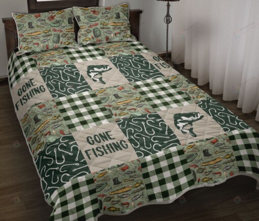 Fishing Seamless Pattern Quilt Bedding Set