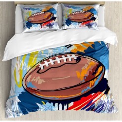 American Football Watercolor Bedding Set Bed Sheets Spread Comforter Duvet Cover Bedding Sets
