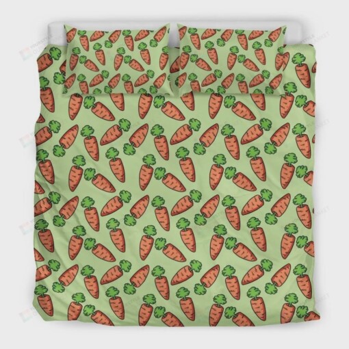 Carrot Print Pattern Duvet Cover Bedding Set