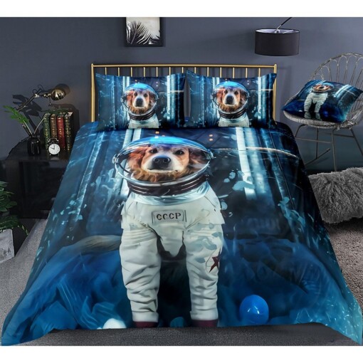 Space Dog Bedding Set Bed Sheets Spread Comforter Duvet Cover Bedding Sets