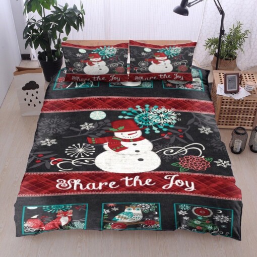 Snowman Cotton Bed Sheets Spread Comforter Duvet Cover Bedding Sets