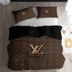Luxury Brown Lv 3d Printed Bedding Sets Quilt Sets Duvet