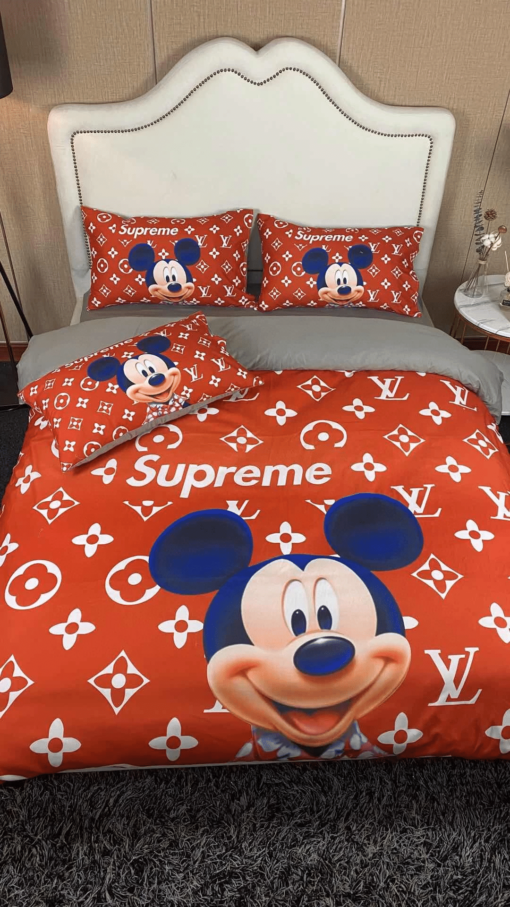 Mickey Mouse Lv S U P R E M E Luxury Brand Bedding Sets Quilt Sets