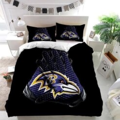 Nfl Baltimore Ravens Gloves Duvet Cover Bedding Set Quilt Bed