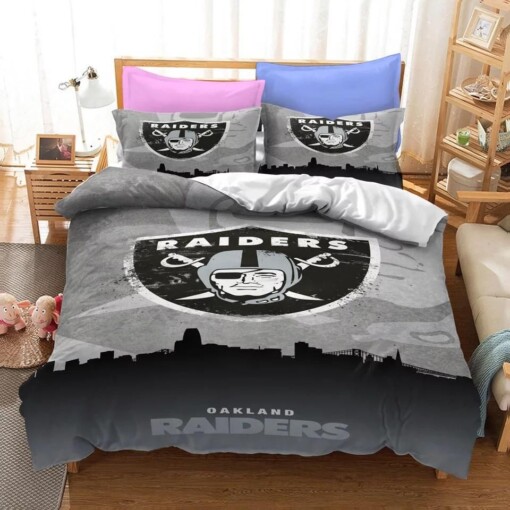 Oakland Raiders Nfl 1 Duvet Cover Quilt Cover Pillowcase Bedding