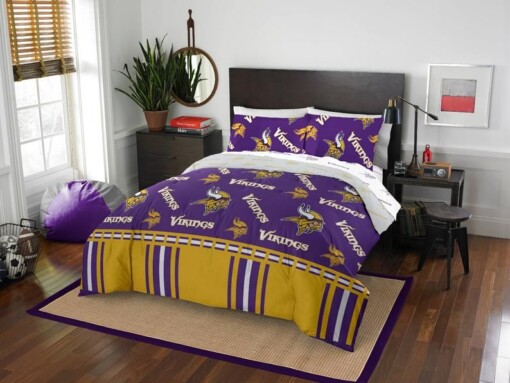 Nfl Minnesota Vikings Logo Bedding Sports Bedding Sets Bedding Sets