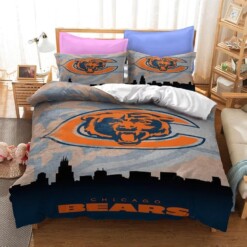 Chicago Bears Nfl 7 Duvet Cover Pillowcase Bedding Sets Home