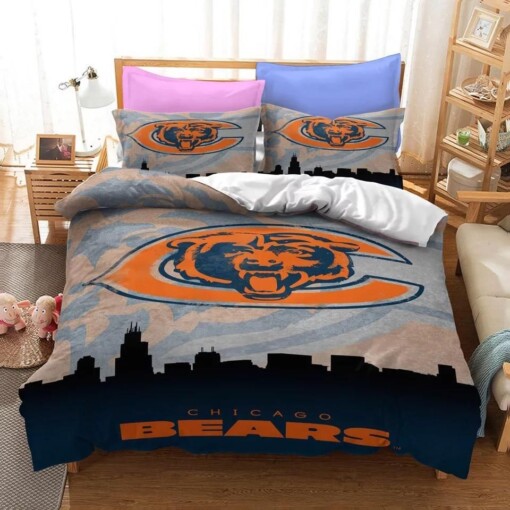 Chicago Bears Nfl 7 Duvet Cover Pillowcase Bedding Sets Home