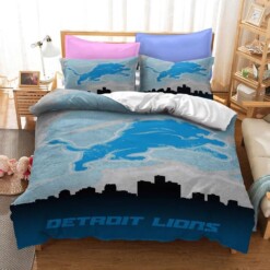 Detroit Lions Nfl 12 Duvet Cover Pillowcase Bedding Sets Home