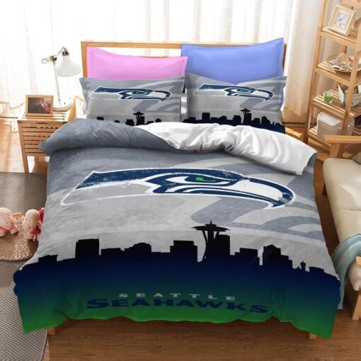 Seattle Seahawks Nfl 17 Duvet Cover Pillowcase Bedding Sets Home