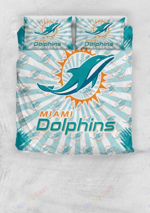 Nfl Miami Dolphins Bedding Set Duvet Cover Set Bedroom Set