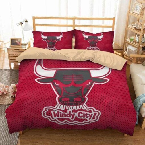 Chicago Basketball Logo Bulls 1 Duvet Cover Pillowcase Bedding Sets