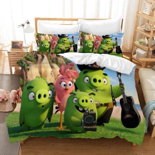Angry Birds 3 Duvet Cover Pillowcase Bedding Sets Home Decor