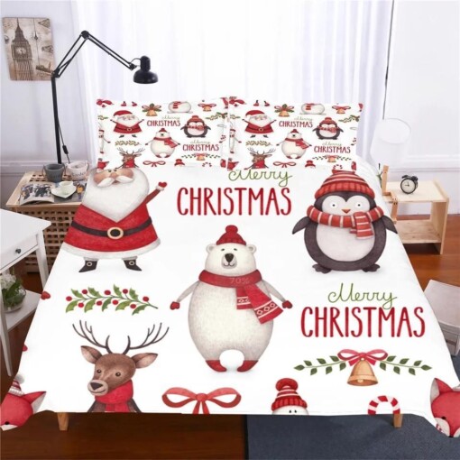 2019 Christmas Santa Claus 6 Duvet Cover Pillowcase Bedding Sets
