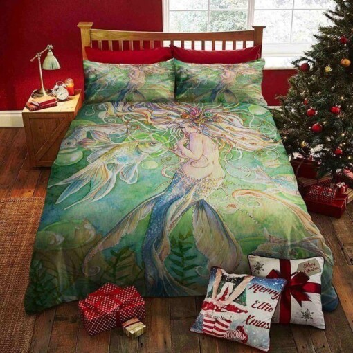 Beautiful Mermaid Printed Bedding Set Bedding Sets Duvet Cover Bedroom