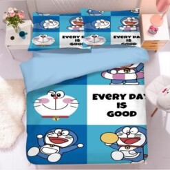 Doraemon 17 Duvet Cover Quilt Cover Pillowcase Bedding Sets Bed