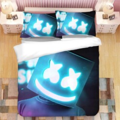 Fortnite Marshmello Dj 7 Duvet Cover Pillowcase Bedding Set Quilt