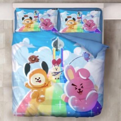 Bts Bt21 Tata Cooky Bangtan Boys 12 Duvet Cover Pillowcase