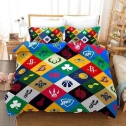 Basketball Logo Basketball 27 Duvet Cover Quilt Cover Pillowcase Bedding