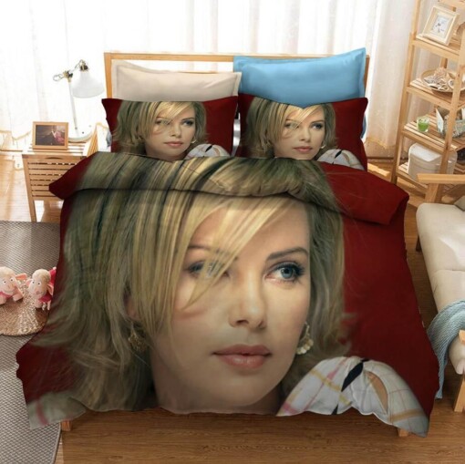 Charlize Theron 4 Duvet Cover Pillowcase Bedding Sets Home Decor