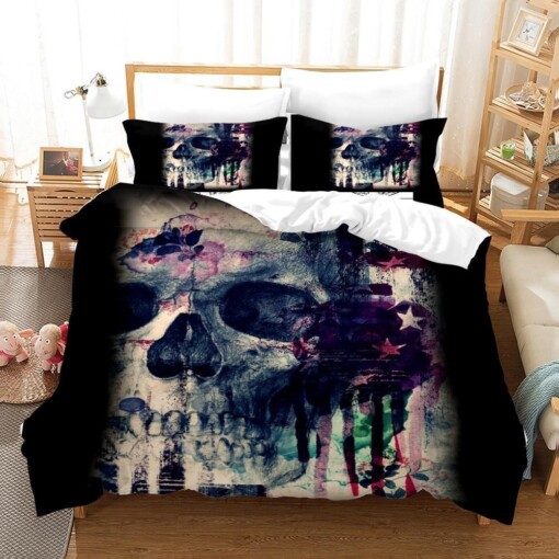 3d Black Skull Bedding Set Bedding Sets Duvet Cover Bedroom