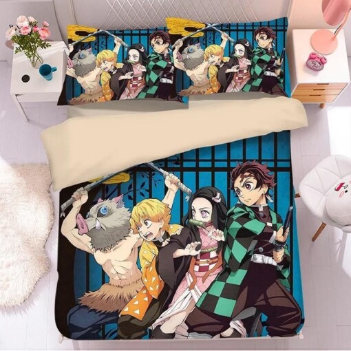 Demon Slayer Kimetsu No Yaiba 40 Duvet Cover Pillowcase Bedding