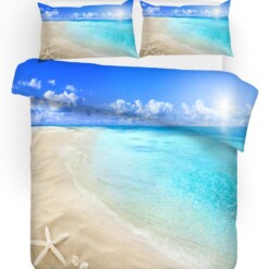 3d Blue Sea Beach Starfish Bedding Set Bedding Sets Duvet