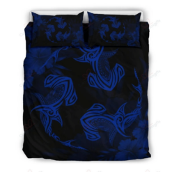 Alohawaii Blue And Black Fish Printed Bedding Set Bedding Sets