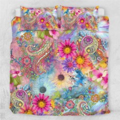 Beautiful Paisley Flowers Duvet Cover Bedding Set