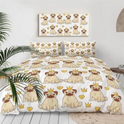 Baby Bulldog Dogs Duvet Cover Bedding Set