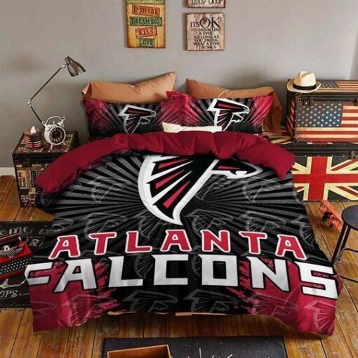 Atlanta Falcons 3d Logo With Iconic Colors Duvet Cover Bedding