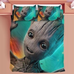 Baby Groot Duvet Baby Groot Bedding Sets Comfortable Gift Quilt