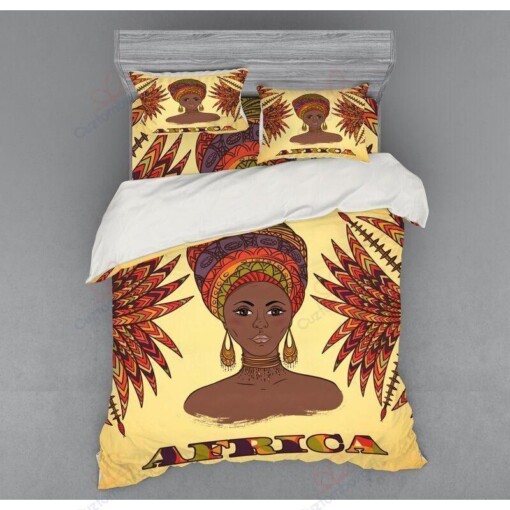 African Woman Printed Bedding Set Bedding Sets Duvet Cover Bedroom