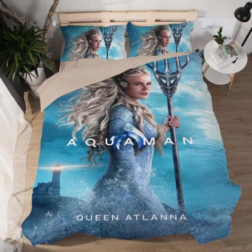 Aquaman Queen Atlanna 2 Duvet Cover Pillowcase Bedding Set Quilt